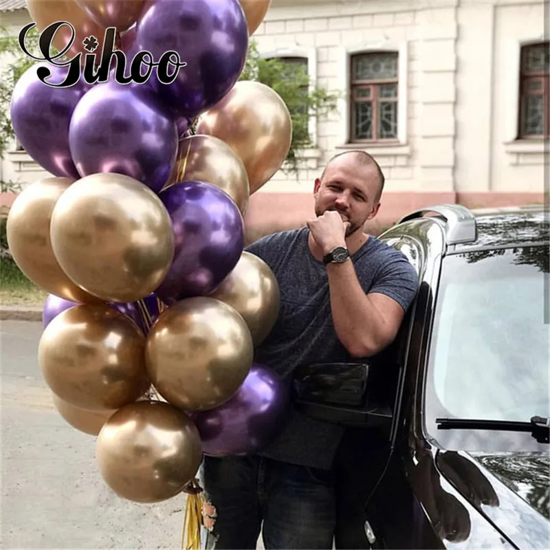 

Metal balloon 15pcs/lot 12 inch 3.2g round helium ballons birthday party decorations adult baloons wedding party supplies toys