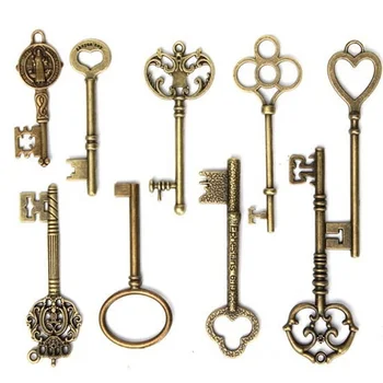 

9Pcs Large Vintage Skeleton Keys DIY Necklace Pendants Jewelry Making Supplies