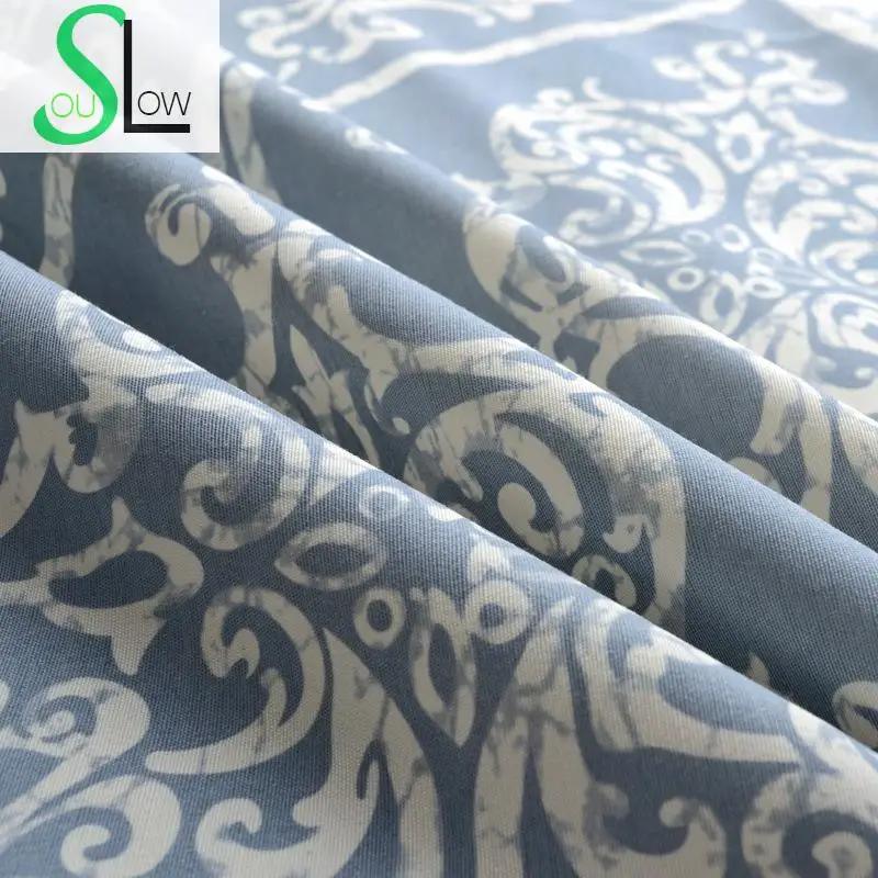 Slow Soul azul juventud onda fugaz moderno minimalista chino Cortina Floral cortinas Cortina para sala cocina dormitorio Slow Soul azul juventud onda fugaz moderno minimalista chino Cortina Floral cortinas Cortina para sala cocina dormitorio