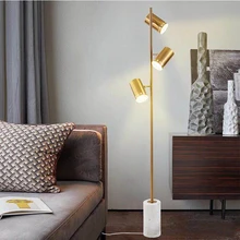 Скандинавский простой креативный Напольный Торшер, лампы с 3 головками, дизайнерские металлические мраморные светильники для гостиной, спальни, стоящие, lustre, осветительные приборы