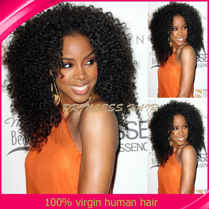 Kelly Rowland Hairstyle Kinky Curly Lace Front Wigs 100