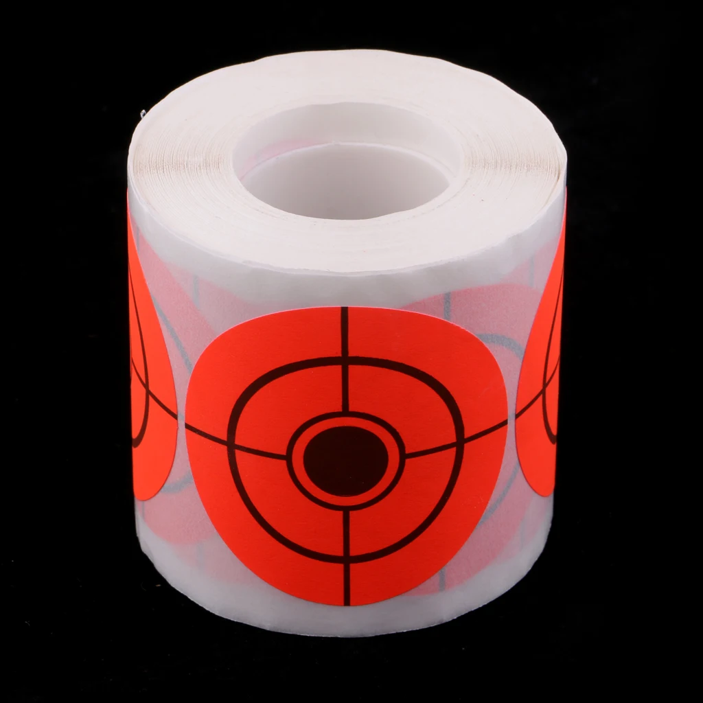 250pcs/roll Paper Target Florescent Orange Adhesive Shooting Target Stickers for Archery Bow Hunting Shooting Training