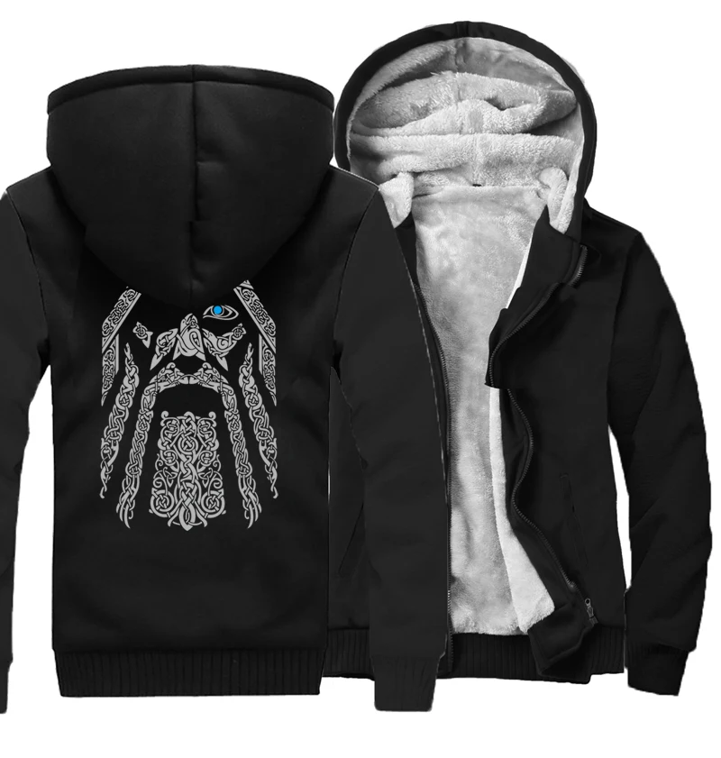 Мужская толстовка с капюшоном Odin Vikings камуфляжная куртка шерстяной подкладкой и
