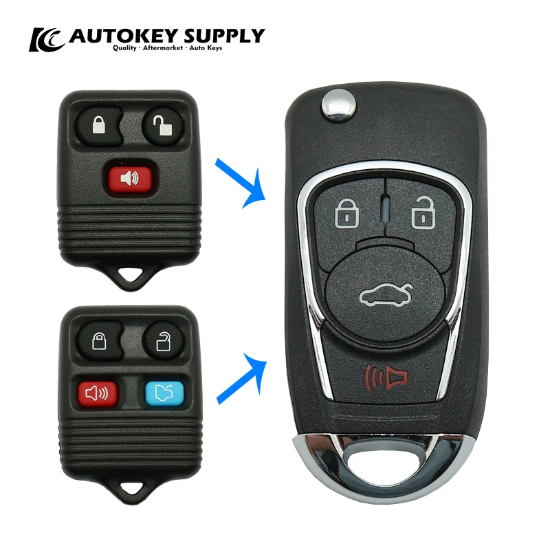 

Car-styling Remote key for ford Buttons Remote 3+1 Flip Key 315/433mhz Without Blade AKFDC437