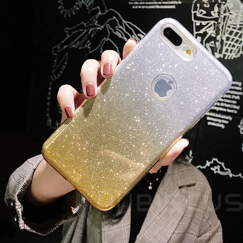 Блестящий градиентный силиконовый чехол для iPhone 6 6S 7 8 Plus мягкий из ТПУ X XR XS 11 Pro Max