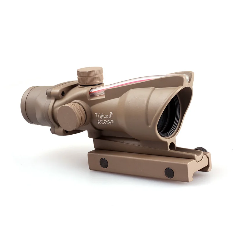 Tactical Tan 4x32 Red Illuminated Crosshair .223 Ballistic Reticle