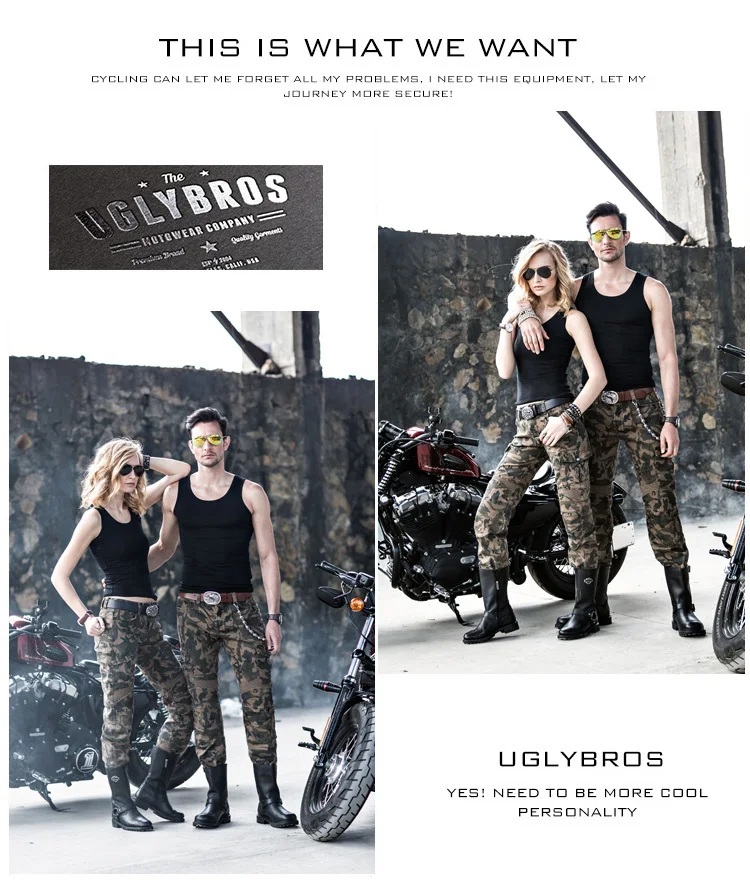 Uglybros MOTORPOOL UBP07 женщины джинсы мотоцикле брюки Джинсы Army Green