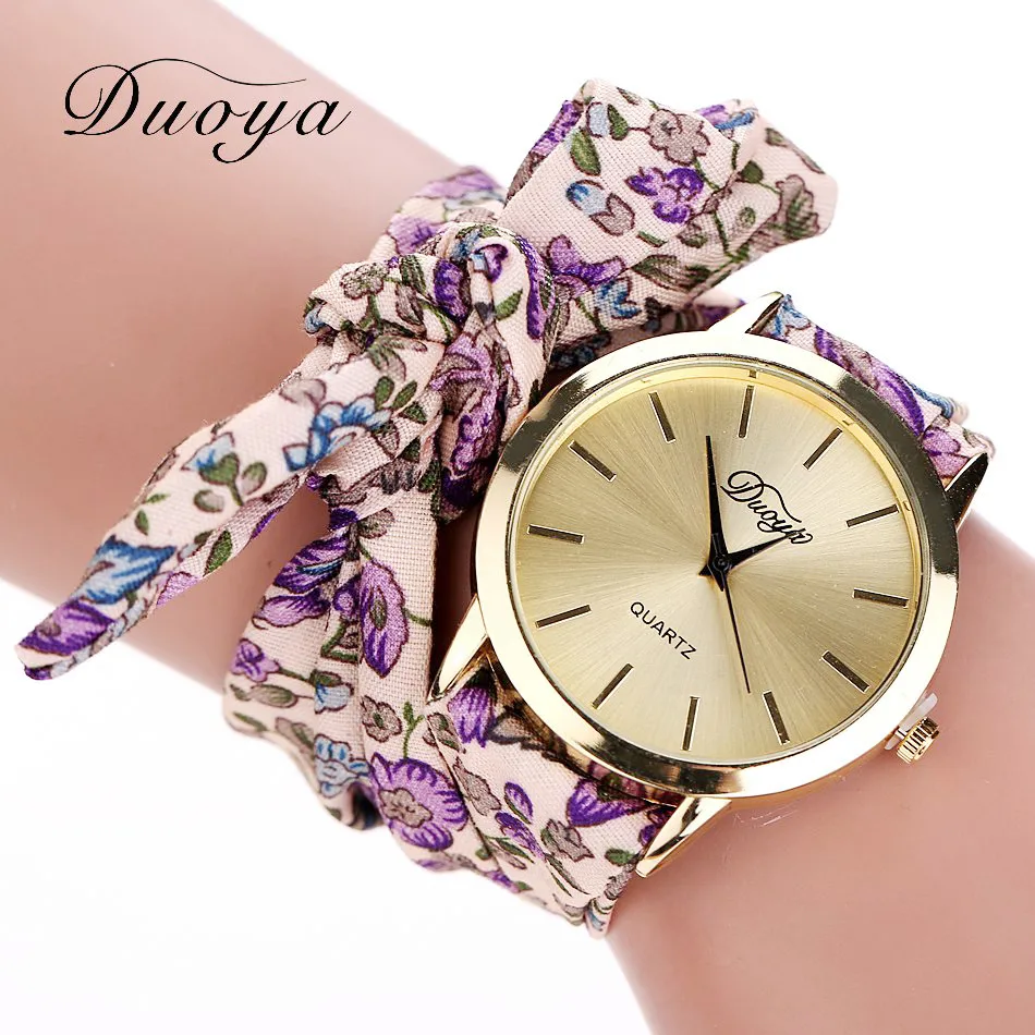 Бренд для женщин ткань браслет Часы повседневные кварцевые наручные часы модные женские туфли платье Винтаж повседневное часы Лидер продаж# D