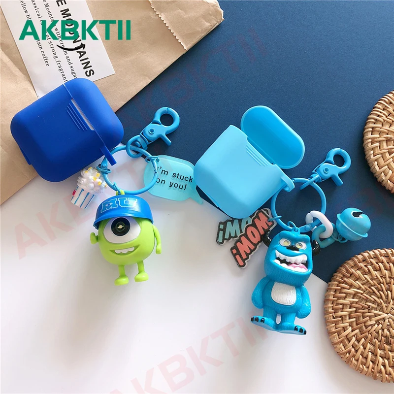 

AKBKTII For AirPods Case with luxury Hanging ornament Accessories Silicone Case For Airpods Bluetooth Wireless Earphone Cover