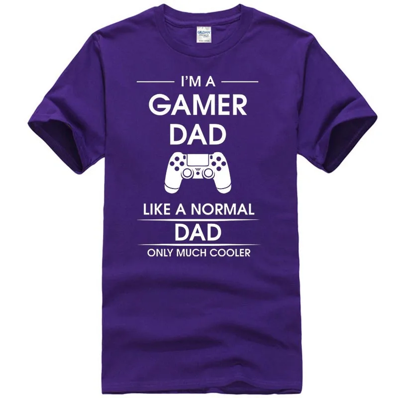 Топ Футболка I'm A Gamer Dad подарок для папы передовая война игры на консоли Мужская футболка - Цвет: Фиолетовый