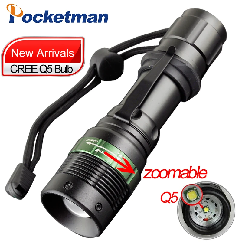 

Portable Powerful Led Flashlight Q5 Waterproof Police Tactical Flashlight 18650 China Rechargeable LED Light Torch for Bike