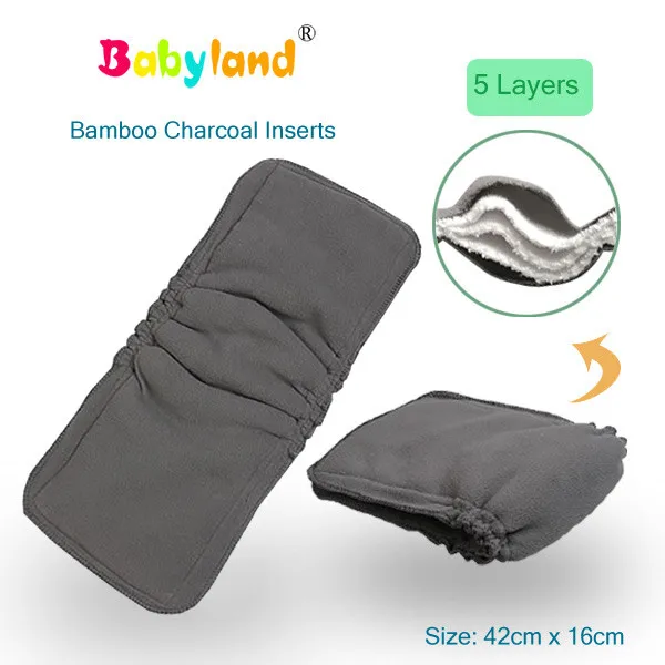 [Bonne année] (30 pièces beaucoup) les doublures à soufflet à charbon de bambou empêchent les fuites pour les couches en tissu Babyland (lot de 30)