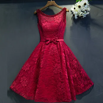 2019 New Lace A Line Tea burgundy bridesmaid dresses Real Photos plus size cheap bridesmaid dresses under 50 2019 New Lace A Line Tea burgundy bridesmaid dresses Real Photos plus size cheap bridesmaid dresses under 50