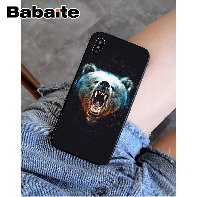 Babaite grizzly bear Новинка чехол для телефона Fundas чехол для Apple iPhone 8 7 6 6S Plus X XS MAX 5 5S SE XR чехол