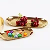 The Nordic ins gold oval plates European style jewelry tray Stainless steel plate metal desktop receive dish 5
