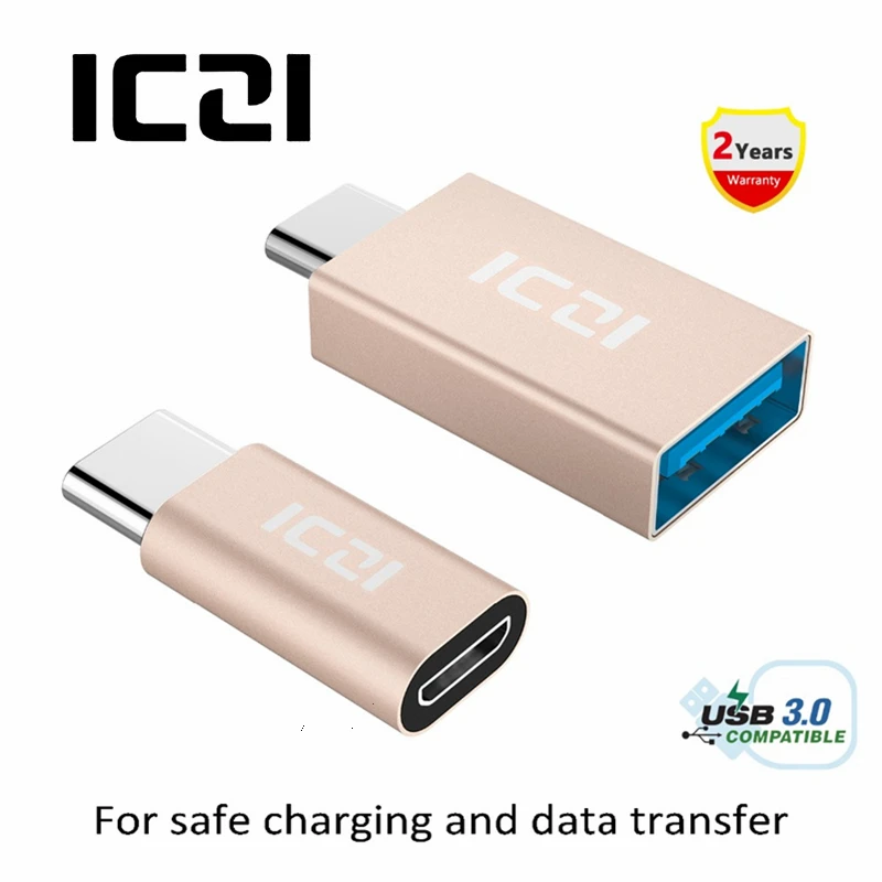 ICZI 2 шт. USB 3,1 Type C Мужской для Micro USB адаптер Женский + USB 3,1 типа C мужчин USB 3,0 Женский OTG адаптер конвертер - изображение