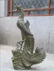 35 "Китай Китайско Бронзы год сбора винограда Птица феникс Король чудо красоты Статуя королевы
