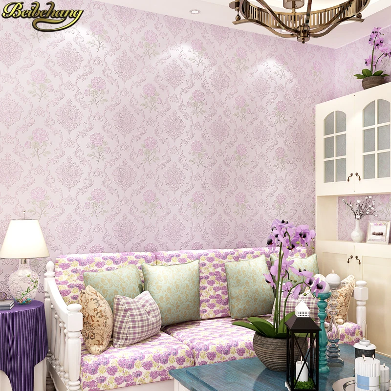 European Luxury Flowers Stereo 3D Wallpaper Damascus 3D Relief Mural Wall Paper Living Room Bedroom Wallpaper For Walls Green