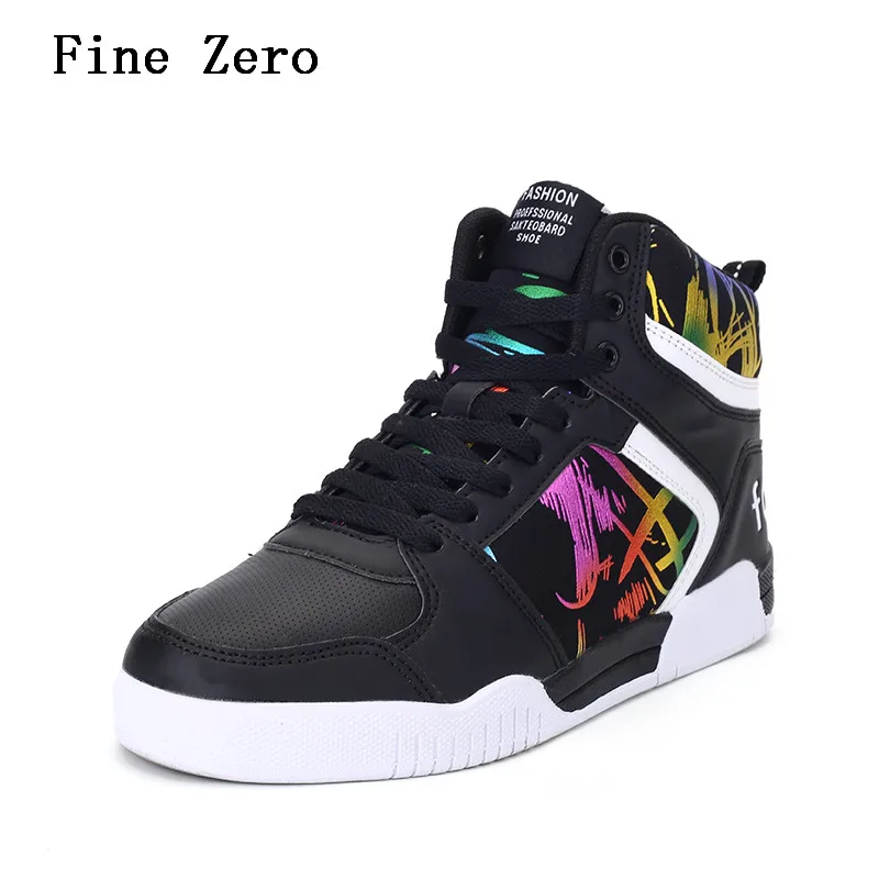 

Fine Zero Unisex High-top Brand Shoes Street Graffiti Lovers Sneakers Black & White Shoes Fashion Sports Shoes Zapatos De Mujer