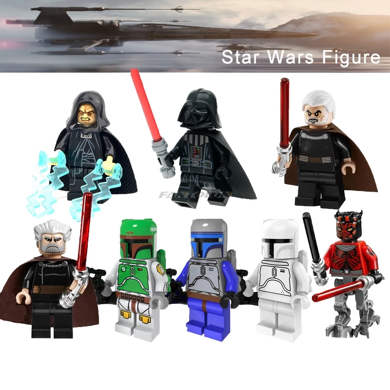 

Force Awakens Legoingly Star Wars Boba Fett Jango Fett Darth Vader Palpatine Count Dooku Darth Maul Building Blocks Starwars Toy