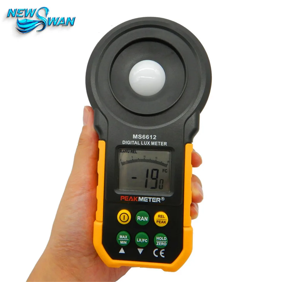 

MS6612 Digital Lux Light Meter Lumenmeter Lux/FC Meters Luminometer With Auto Manual Range 0-200000 Lux/0-20000FC