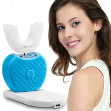 360 градусов U тип электрическая теэткистость ультразвуковая Автоматическая зуб очиститель стоматологический холодный свет отбеливание гигиены полости рта массажер для красоты