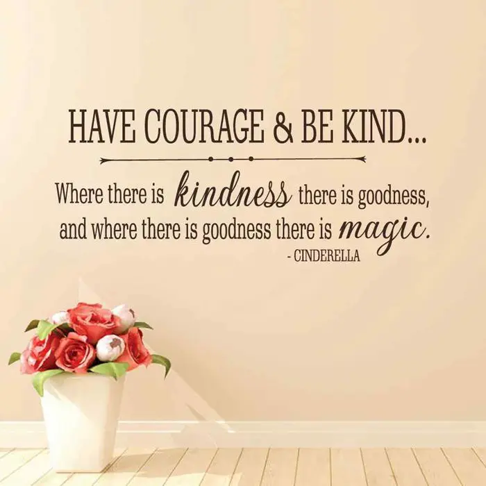 BATTOO Cinderella Quote Have courage and be kind Vinyl Wall Decal Girls
