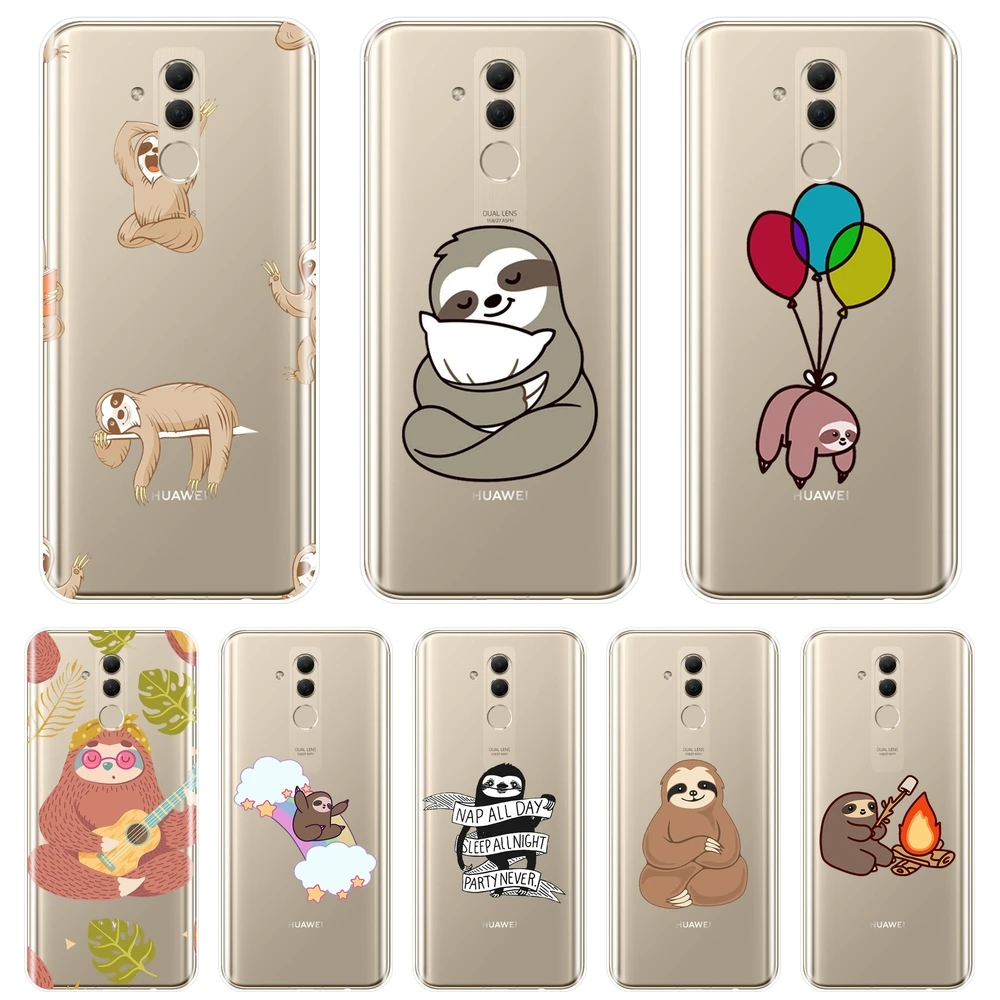 

Phone Case For Huawei Mate 20 10 9 Pro Silicone Soft Kawaii Sloth Funny Cute Back Cover For Huawei Mate 7 8 9 10 20 Lite Case