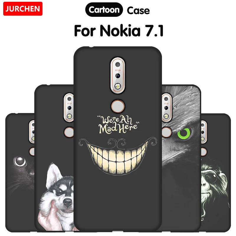 

JURCHEN Silicone Soft Case For Nokia 7.1 Cover Cute Cartoon TPU Back Cover Case For Nokia 7.1 Phone Case 2018 5.84 inch Nokia7.1