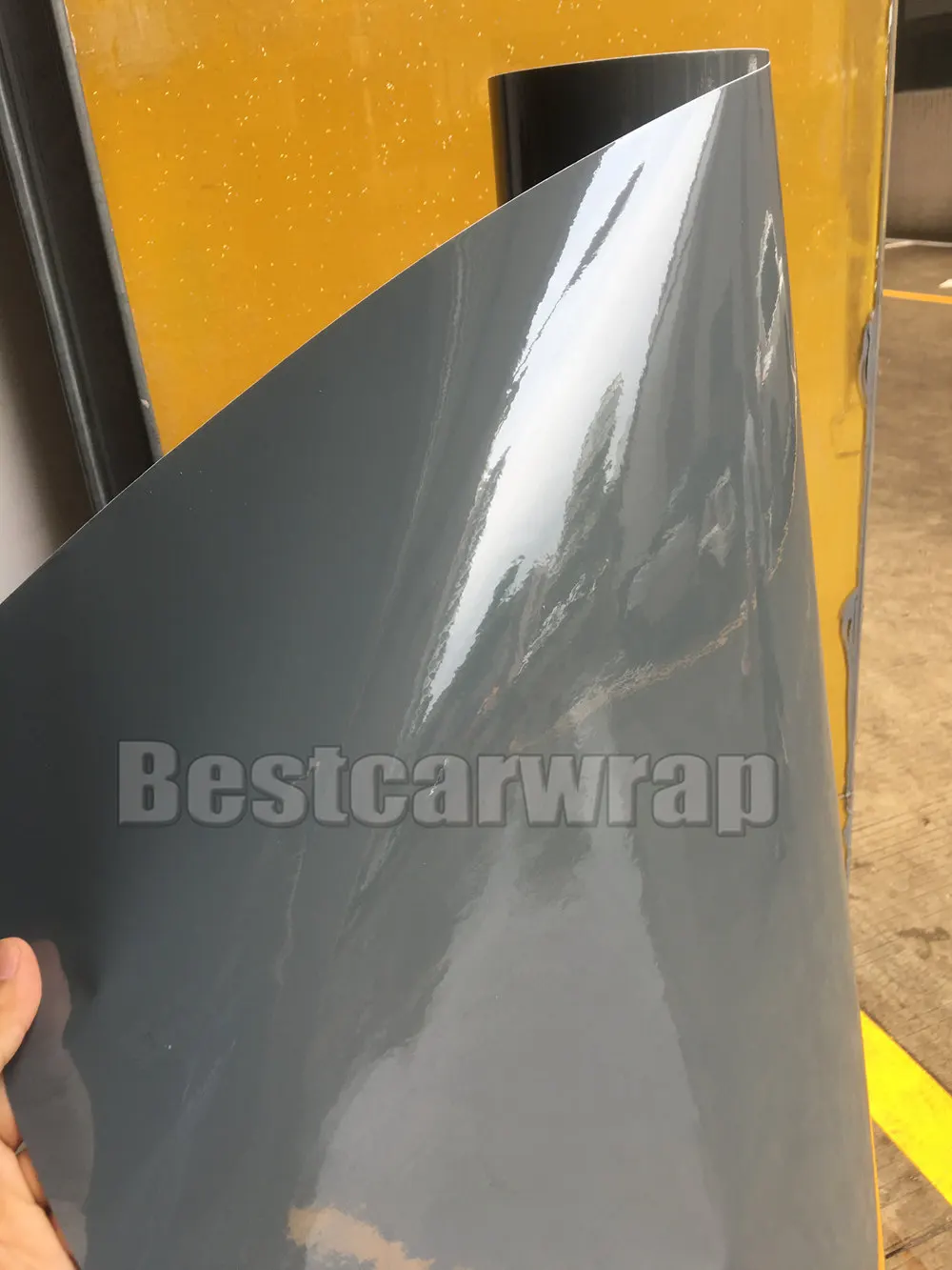 NORDO GRAY cement grey gunmeatl gray glossy 3M shiny gloss car wrapping film (16)