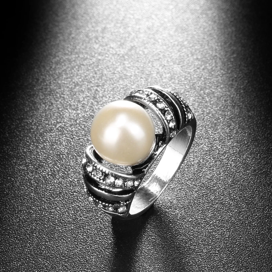 Комплект из колье серёг и кольца серебристого цвета|jewelry sets for women|pearl jewelry setwedding |