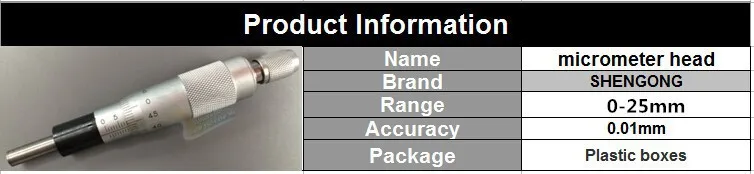 SHENGONG 0-25 микрометр точность головки 0,01 мм плоский измерительный инструмент