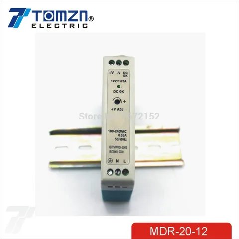 Fonte de Alimentação de Comutação de Saída Mini Trilho Din Única 20 w 12 v Mod. 172100