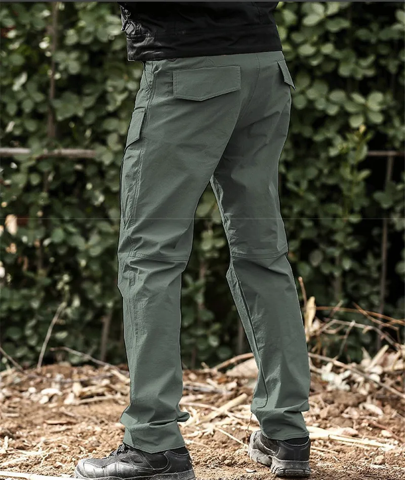 Кавалерийский волк тянущиеся нейлоновые тактические брюки мульти-карманные водонепроницаемые быстросохнущие военные брюки охотничьи походные брюки летние мужские