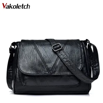 

Fashion Women Bags Lady Crossbody High Quality Design Messenger Bags New Arrivel Soft Leather Black Women Shoulder Bags KL553