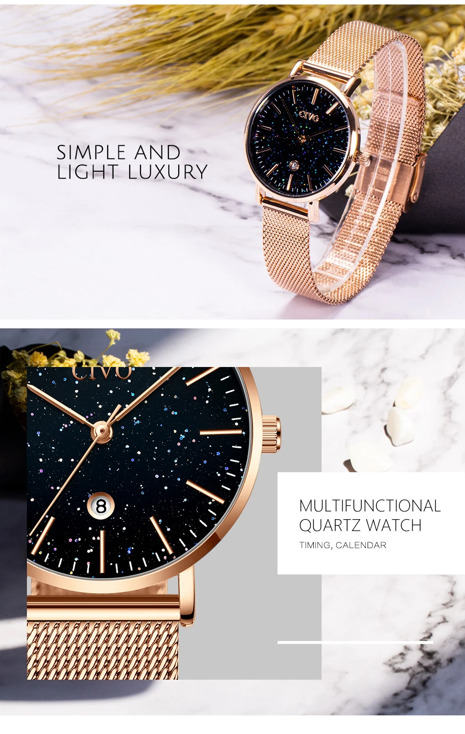 Civo luxo bling senhoras relógio feminino zegarek