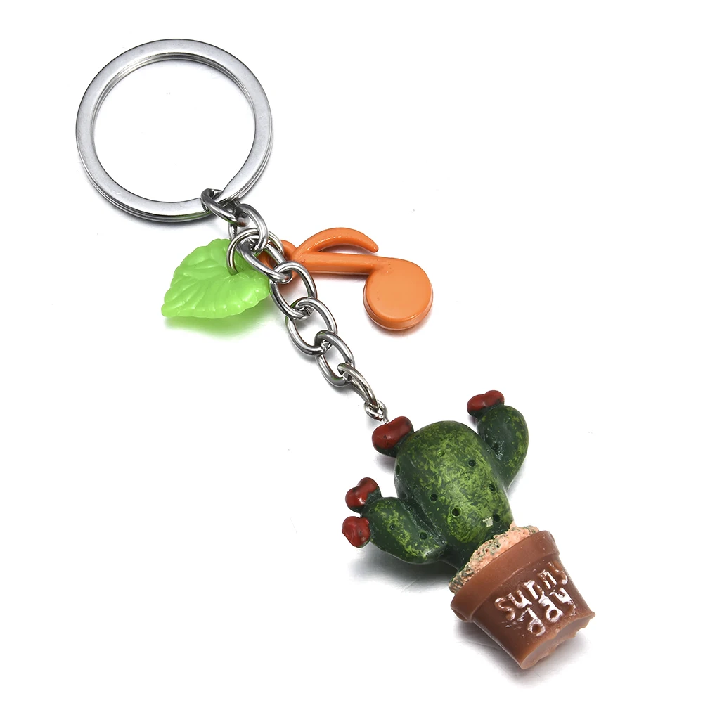 

Cactus Keychains Charm Women Girl Green plant pendant Keyring Car Bag Keychain Gift Random Color