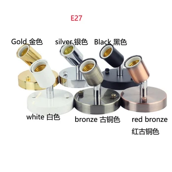 

six colors New Flexible lamp base E27 Light Socket Antique Metal Lamp socket Holder Edison Screw Bulb Lamp Base Fitting