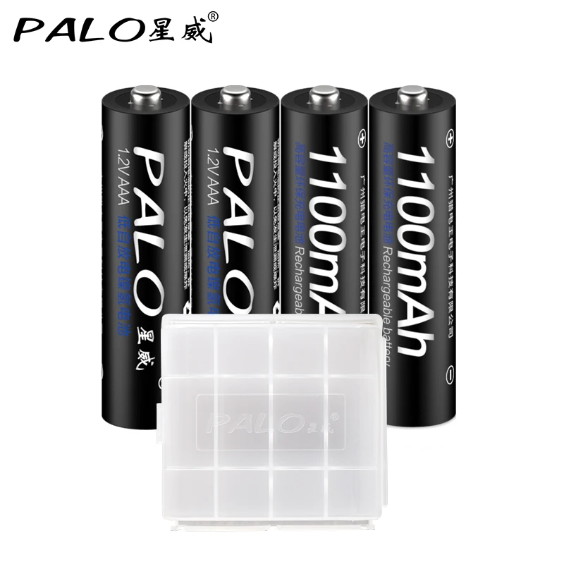 PALO Новое умное интеллектуальное зарядное устройство для быстрой зарядки с ЖК-дисплеем с пылезащитной крышкой+ 8 батарей AAA 1100 мАч с низким уровнем саморазряда