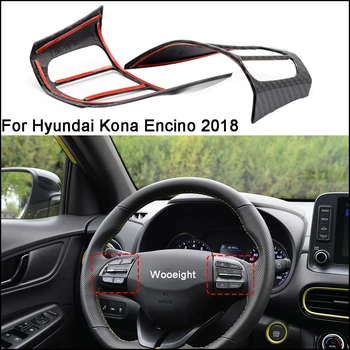 

Wooeight 2Pcs Car Steering Wheel Cover Frame Trim Carbon Fiber Insert Sticker For Hyundai Kona Encino 2018 Styling Accessories