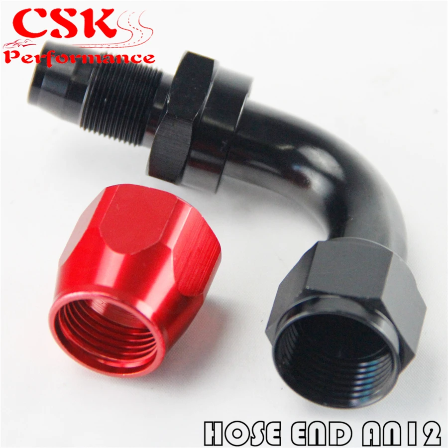 12AN AN 12 90 Degree aluminum swivel Hose End Fitting/Oil Fuel Line