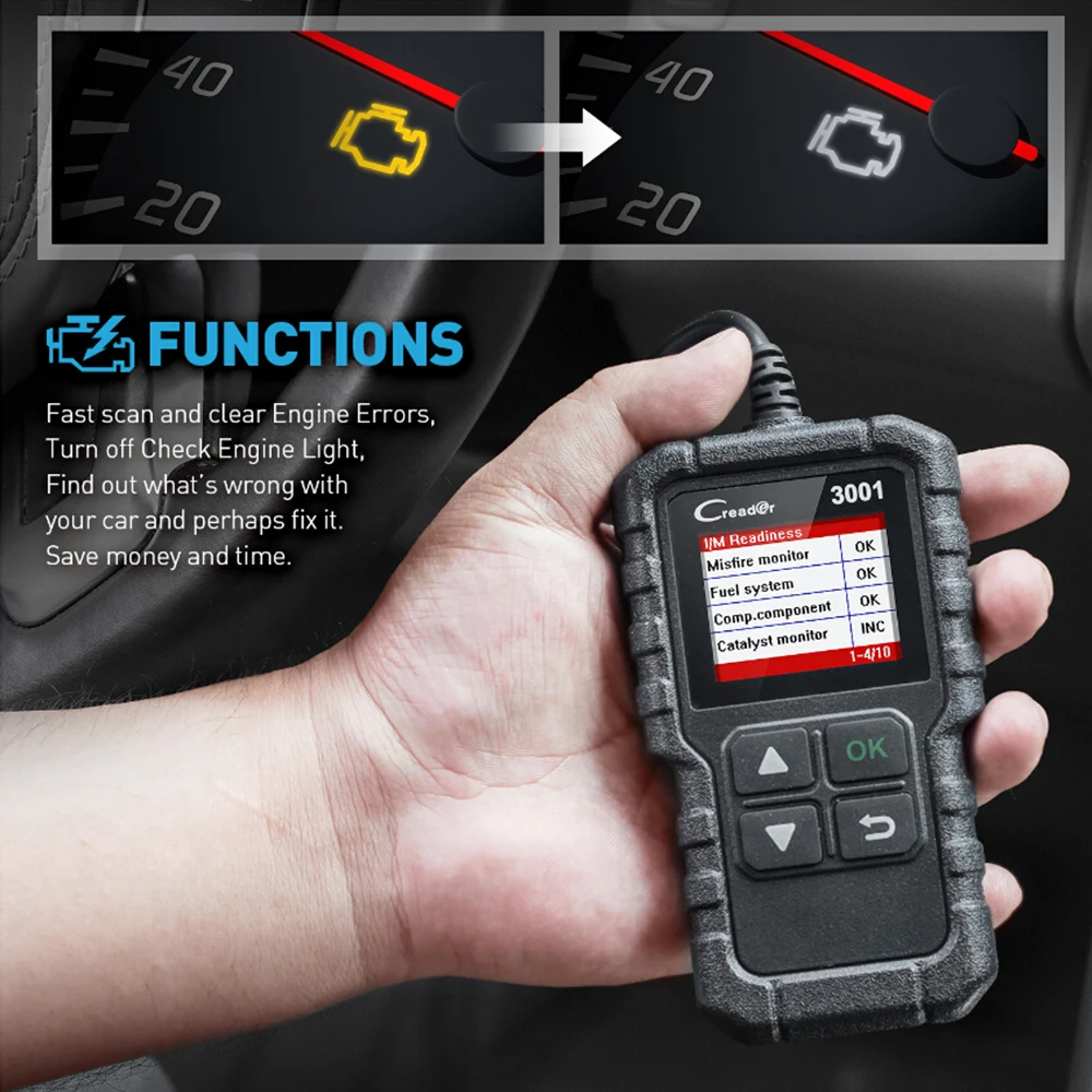 launch Creader 3001 CR3001 полный OBD2/EOBD код читателя сканер Поддержка Cr3001 же как Al419