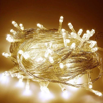 

10m 100LED Light String 8 Mode Fairy Lights String US EU Plug Outdoor Decoration Christmas Wedding Party