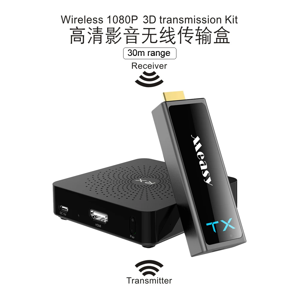 Measy W2H MINI 2 Беспроводной HDMI передатчик и приемник HDMI Extender до 30 м/100 футов для потоковой передачи 1080 P 3D видео от ноутбука