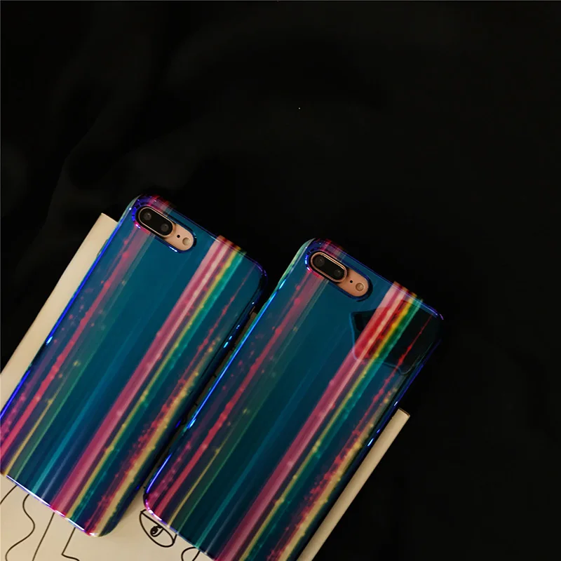 B&ampE For iPhone X 6s 7 8 Plus case silicone TPU soft Rainbow girl back cover personality laser IMD fall Originality lovers cool |