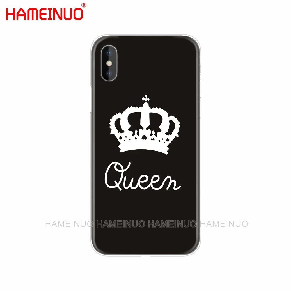 HAMEINUO королева и король корона Coque сотовый телефон чехол для iphone X 8 7 6 4 4S 5 5S SE 5c 6s plus - Цвет: 90120