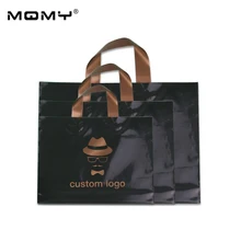 Пользовательский пластиковый мешок для покупок с ручкой ткань упаковка подарочный пакет сумки для покупок(500 шт логотип на заказ) 45*45 см+ 10 см