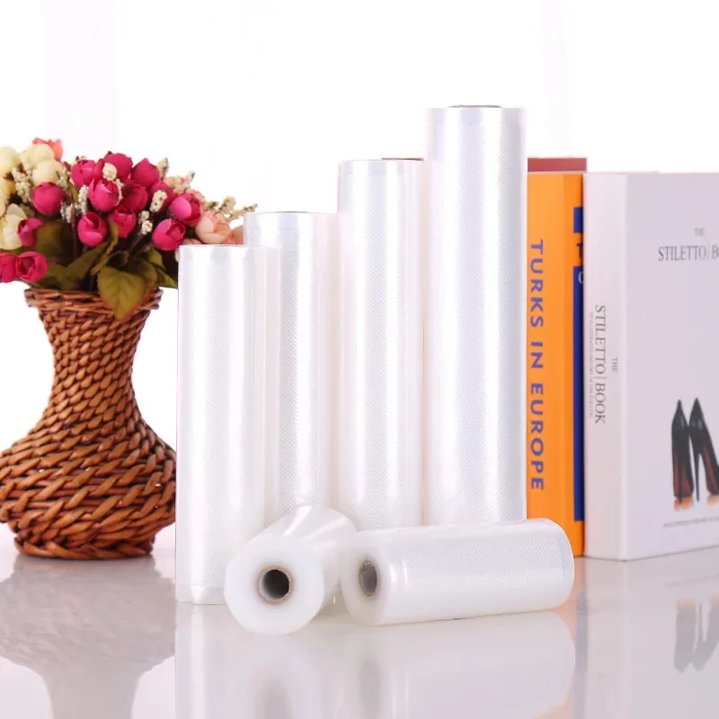 1 Roll Embossed Nylon Plastic Sleeve Bag Retail Heat Seal Vacuum Packaging Food Saving Storage Poly Bag For Meat Beef Freeze Bag 2