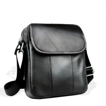 

071717 new hot man leather shoulder bag male small flap bag