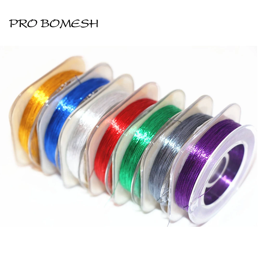 

Pro Bomesh 7Spools/Lot 50m/Spool 300D Metal Wrapping Thread Spinning Rod Casting Rod DIY Fishing Rod Building Material Repair